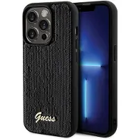 GUESS Sequin Script metallveske for iPhone 13 Pro Max - svart