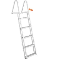 Vevor Avtakbar bryggestige 5 trinn, 147 kg lastekapasitet, pontongbåtstige med 10 cm bredt trinn og sklisikkert design for ombordstigning på skip/innsjø/basseng/marinebåter
