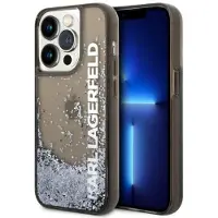 Karl Lagerfeld Liquid Glitter Elong-etui for iPhone 14 Pro - svart