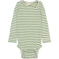 Petit Piao Body I/e - Rib/Modal - PPSky - Frosty Spruce Striped - - 2 år (92) - Langermet Body