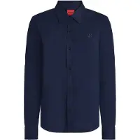 HUGO for woman. 50552832 The Essential navy shirt (36), Blue, Casual, Cotton, Long sleeve