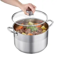 Vevor Rustfritt Stål Kraftgryte, 11,4 L Rustfritt Stål Kraftgryte med Glasslokk, PFOA-fri, PFAS-fri, Kompatibel med Gasskomfyrer, Induksjonstopper, Elektriske Komfyrer, For Supper, Stuinger og Pasta