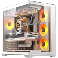 Darkflash C280 PC-kabinett (hvit) + 7 vifter