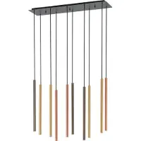 Euluna Hengelampe «Laser», 10 lyskilder, flerfarget, metall, G9