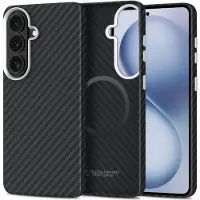 Tech-Protect Samsung Galaxy S26 Ion Carbon Plast-deksel - MagSafe-kompatibel - Svart / sølv