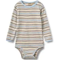 Wheat Body I/e - Berti - Multi Blue Stripe - - 1 år (80) - Langermet Body