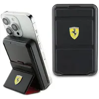 Ferrari Powerbank Metal Logo MagSafe induksjon 15W 10000 mAh med stativfunksjon - svart