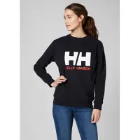 Helly Hansen Mørk Blå W Logo Crew Sweat Genser (S)