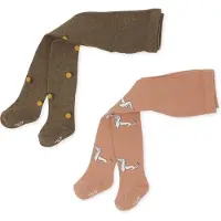 Konges Sløjd 2 X Jacquard Stockings Dog/Lemon (116/122 : 6-7 år)