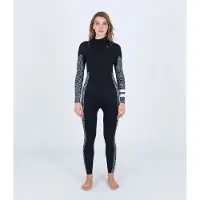 Hurley Plus Printed 3/2 Mm Dame Våtdrakt I Neopren Med Glidelås I Brystet Og Lange Ermer