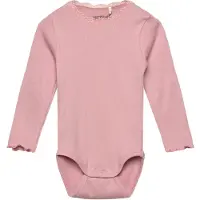Huttelihut Body I/e - Rib - Modal/Bomull - Pale Mauve - - 2 år (92) - Langermet Body