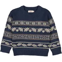 Wheat Jacquard Pullover Julius Sea Storm (98 /3 år)