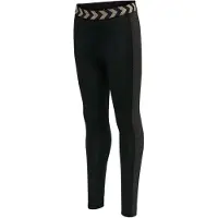 Hummel Leggings - hmlEllen - Svart m. Sølvstriper - - 4 år (104) - Leggings