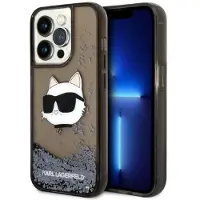 Karl Lagerfeld KLHCP14XLNCHCK iPhone 14 Pro Max 6.7" black hardcase Glitter Choupette Head