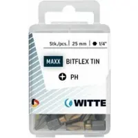 Witte Ph 2 Bitflex Tin 25 Mm Phillips Kryssformet Skrutrekkerbits 15 Enheter