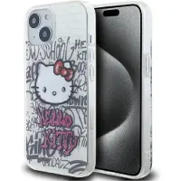 Hello Kitty IML Kitty On Bricks Graffiti-etui for iPhone 15 - hvit