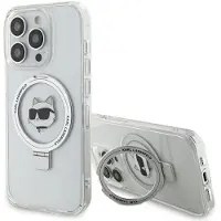 Karl Lagerfeld KLHMP15LHMRSCHH iPhone 15 Pro 6,1" Hardcase Ringstativ Choupette MagSafe Hvit/Hvit