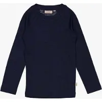 Wheat Ull T-Shirt Ls Navy (128 / 8 år)