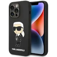 Karl Lagerfeld Ikonik MagSafe-etui i silikon for iPhone 14 Pro - svart