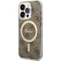 GUESS IML 4G MagSafe-etui for iPhone 15 - brun