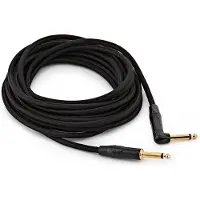 Gear4Music 635 mm TS-jack - 635 mm TS-jack Flettet Rettvinklet Pro-kabel 6m