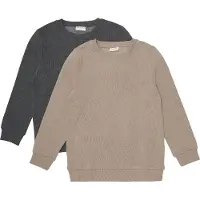 Minymo Sweatshirts - 2-pack - Fossil - - 4 år (104) - Collegegenser