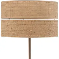 TK Lighting Gulvlampe Calma, beige, bast, høyde 159 cm, E27