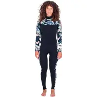 Hurley Plus Printed 4/3 Mm Dame Våtdrakt I Neopren Med Glidelås I Brystet Og Lange Ermer