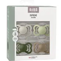 BIBS Supreme+ Smokker - Str. 2 - 4-pack - Symmetrisk - Sand/Sage - - 6-18 md - Smokk