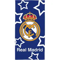 Licens Real Madrid badehåndkle - 100% bomull - Badehåndkle 70x140 cm - Stjerner