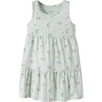 Name it Kjole - NmfVigga - Pale Aqua/Rainbow - - 6 år (116) - Kjole