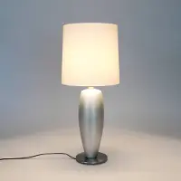 Holländer Bordlampe SIGMA SOTTILE, sølv/hvit, høyde 68 cm, keramikk, E27