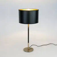 Holländer Bordlampe ENZIO, svart/gull, høyde 59 cm, metall/plast