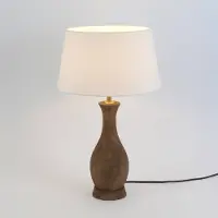 Holländer Bordlampe ANTELAO, natur/écru, høyde 45 cm, mangotre, E27