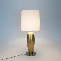 Holländer Bordlampe OMEGA SOTTILE, gull/hvit, høyde 80 cm, keramikk, E27