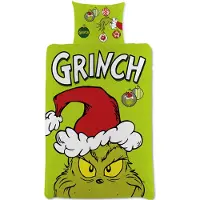Licens Grinch sengetøy - 100% bomull - Barnesengetøy 140x200 cm - Julesengetøy