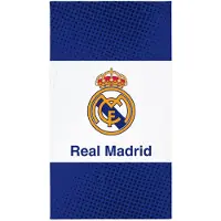 Licens Real Madrid håndkle - 100% bomull - Badehåndkle 70x140 cm - Blå og hvit