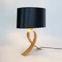 Holländer Bordlampe CICLO OVAL, svart/gull, 52 cm metall/plast