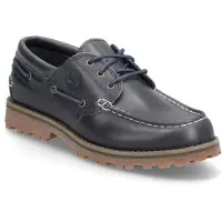 Timberland unisex for kids. TB0A2K8QEP81 Authentic Navy Leather Boat Shoes (37), Flat, Laces, Casual, children's fashion