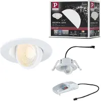 Paulmann innfelt spot Zina hvit Ø 9 cm IP65, svingbar, CCT-dimbar