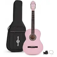 Gear4Music Klassisk Gitarpakke Rosa fra