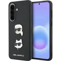 Karl Lagerfeld Samsung Galaxy A57 Metal Karl and Choupette Liquid Silikondeksel - svart