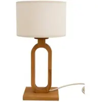Elobra Bordlampe Patagonia, lys eik/naturfarge, høyde 50 cm, tre/stoff