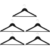 24.Se Alpina kleshengere 5-pk / svarte hengere til garderobe / til skjorter, bukser og jakker