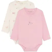Fixoni Bodyer I/e - 2-pack - Bleket Mauve - - 1 år (80) - Langermet Body
