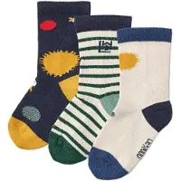 Liewood Sokker - 3-pack - Silas - Univers/Classic Navy - - 22/24 - Sokker