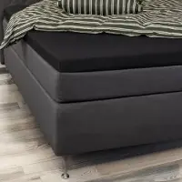 Borg Living Konvoluttlaken 160x200x8 cm - Sort - 100% bomullssateng - laken til overmadrass