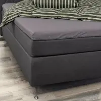 Borg Living Konvoluttlaken 180x210x8 cm - Grå - 100% bomullssateng - Laken til overmadrass