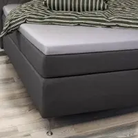 Borg Living Konvoluttlaken 180x200x8 cm - Grå - 100% økologisk bomullssateng - GOTS-sertifisert laken til overmadrass