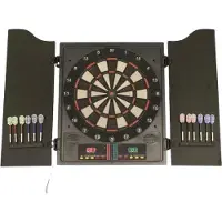 NSH Nordic Dartskive elektronisk i dartskab med dartpile NORD
